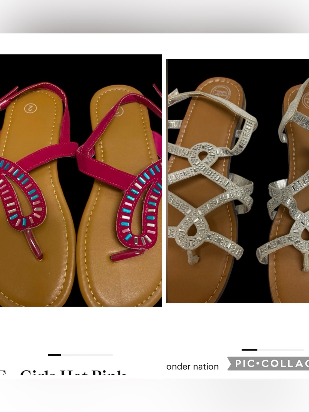 SALE - 2 Pair Girls Sandals